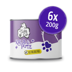 TastyCat Kalb & Pute 6 x 200g.