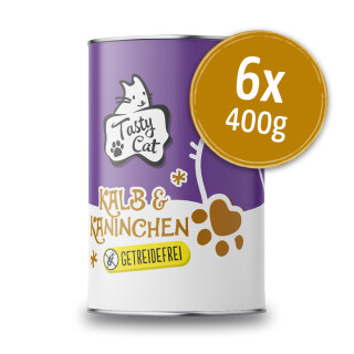 TastyCat Kalb & Kaninchen 6 x 400g.